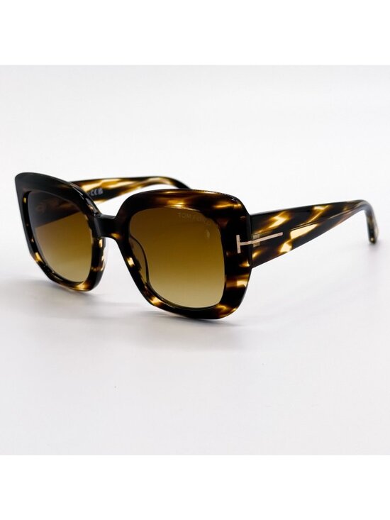 NEW TOM FORD CARLA-02 SUNGLASSES TF1220 55F SQUARE HAVANA WOMEN EYEWEAR FT1220